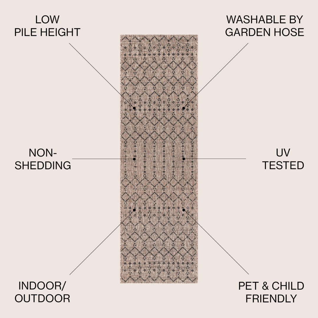 JONATHAN Y Trebol Moroccan Geometric Textured Weave Indoor/Outdoor Area Rug