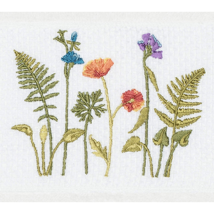 White Turkish Cotton Wildflowers Embroidered Hand Towel Single Piece - Diamond Home USA