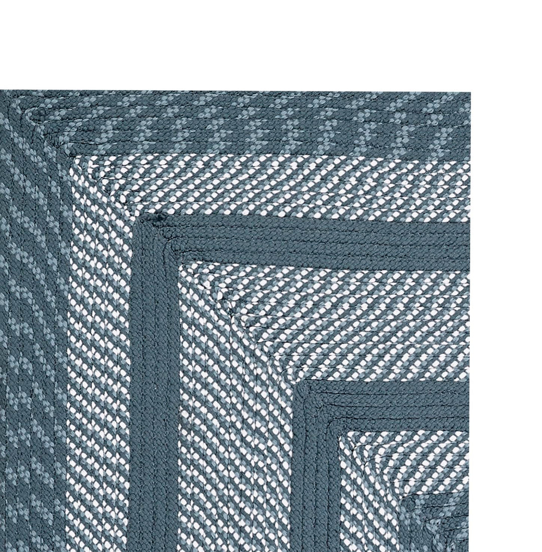 Better Trends Newport Braid Collection is Durable and Stain Resistant Reversible Slate Blue 20" x 48" x 48" L-Shape - Diamond Home USA