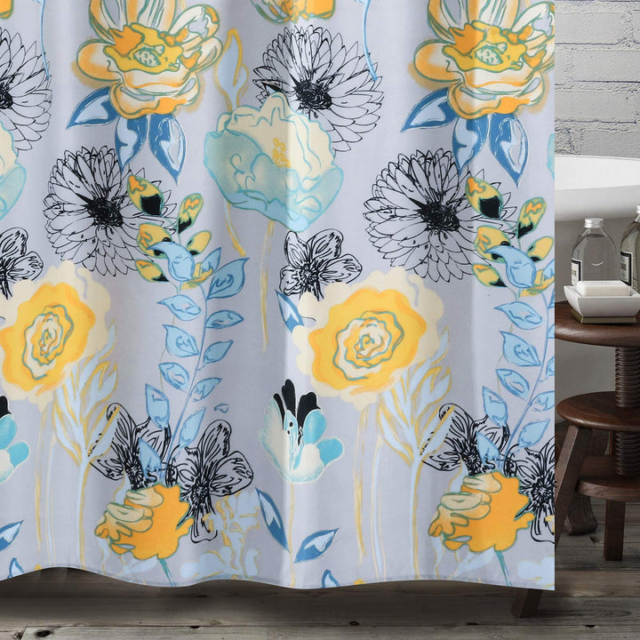 Greenland Home Watercolor Dream Shower Curtain Gray
