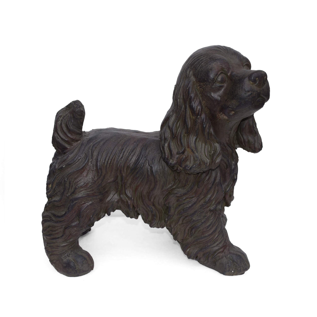 Brown Cocker Spaniel Statue Dog Sculpture Outdoor Garden Porch Backyard Lawn - Diamond Home USA