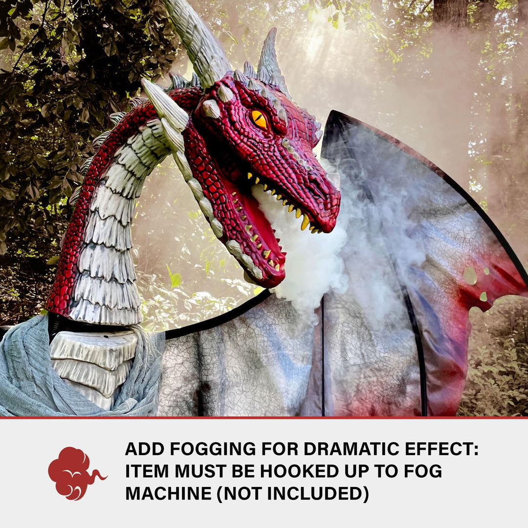 Haunted Hill Farm 6-Ft. Tall Brimstone Dragon Motion-Activated Halloween - Diamond Home USA