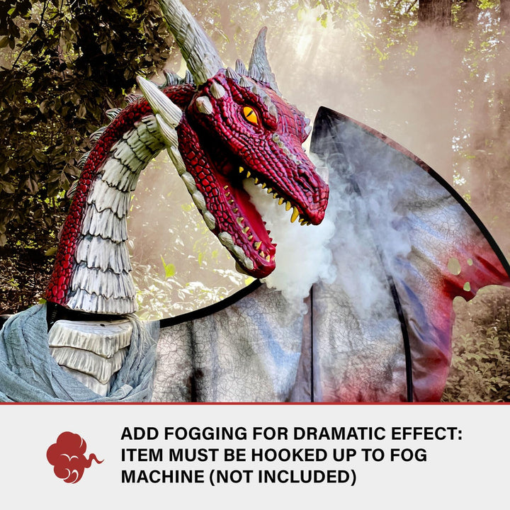 Haunted Hill Farm 6-Ft. Tall Brimstone Dragon Motion-Activated Halloween - Diamond Home USA