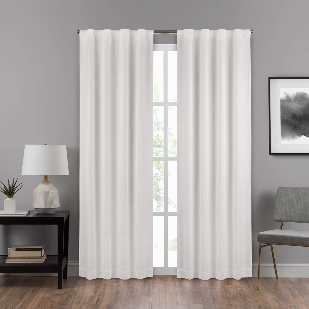 ECLIPSE DraftStopper Room Darkening Curtains for Bedroom - Summit Solid 40" x White - 40 x 84