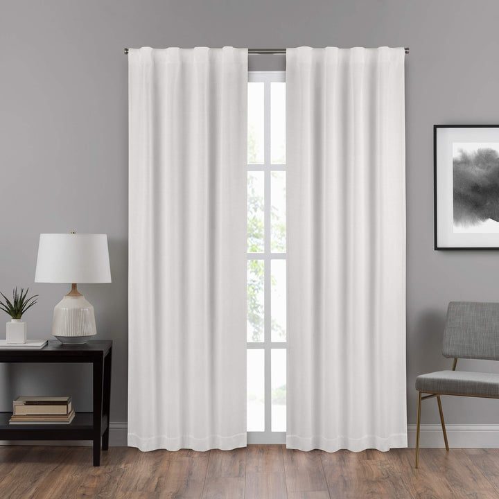 ECLIPSE DraftStopper Room Darkening Curtains for Bedroom - Summit Solid 40" x White - 40 x 84
