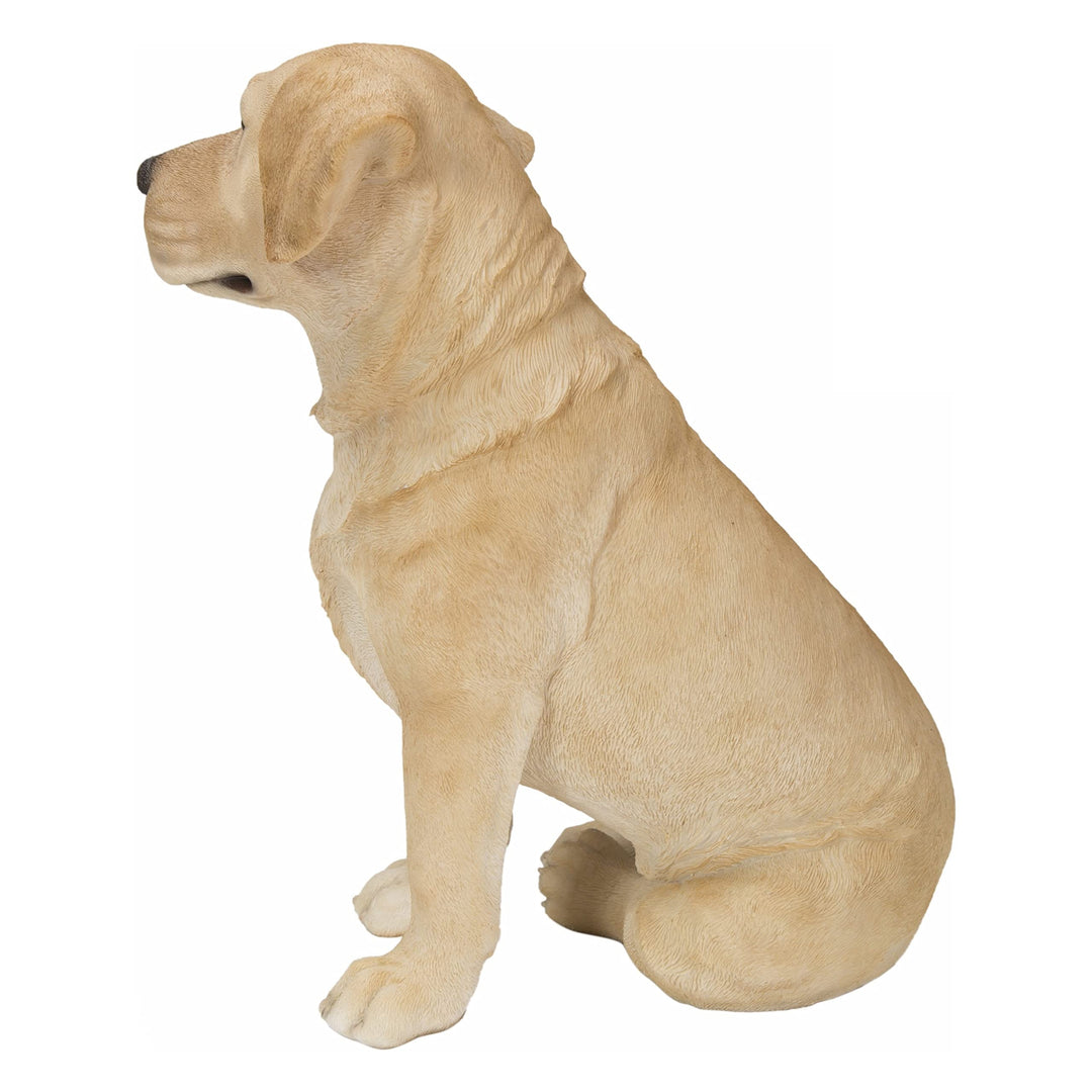Sitting Brown Labrador Ultra Realistic Garden Statue Multi Color Polyresin