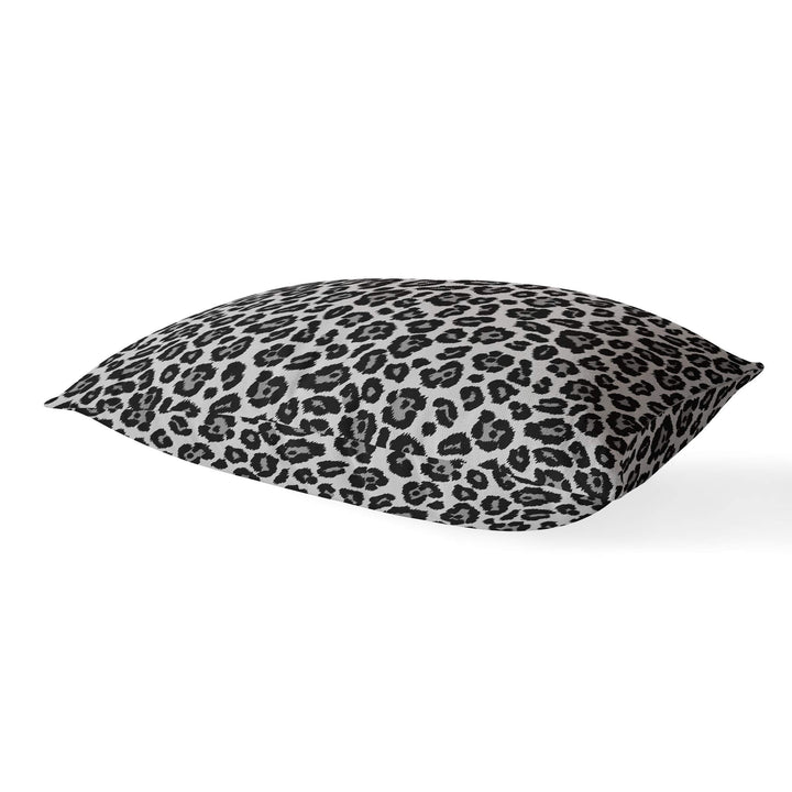 Leopard Print Black Lumbar Pillow Black Animal Modern Contemporary Polyester - Diamond Home USA