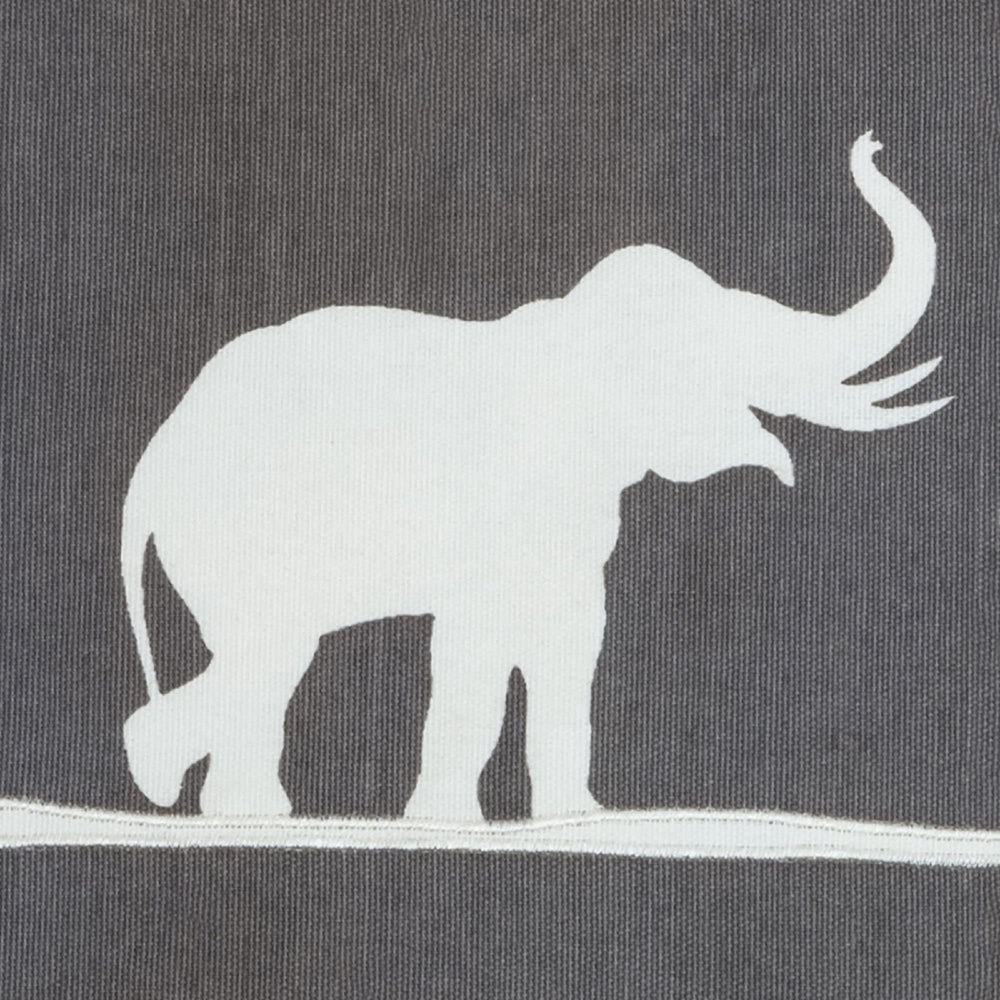 Stripes of Elephants Throw Pillow Grey Animal Farmhouse Modern Contemporary - Diamond Home USA