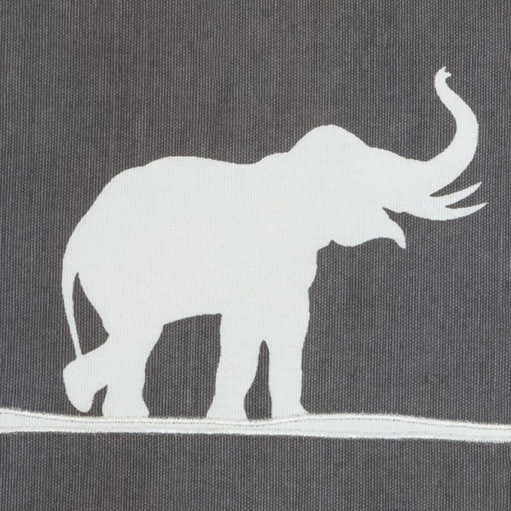 Stripes of Elephants Throw Pillow Grey Animal Farmhouse Modern Contemporary - Diamond Home USA