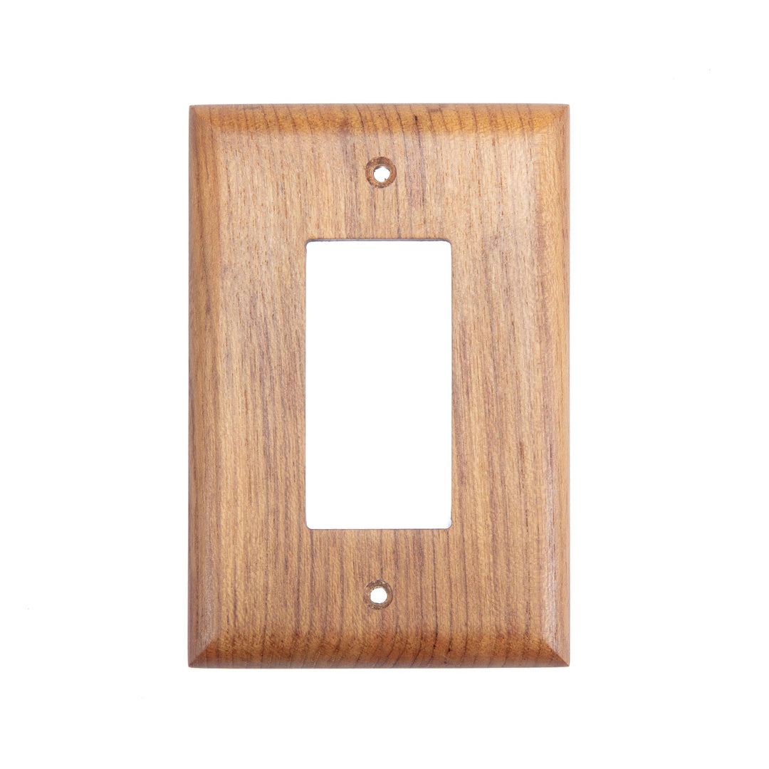 Teak Fault Outlet Cover Plate - Includes Hardware