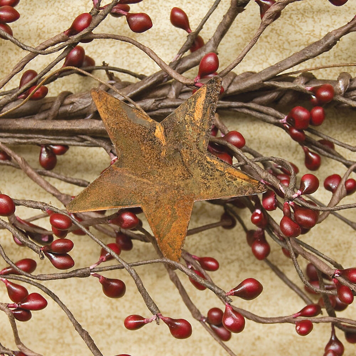 Berry Garland with Stars Burgundy 40" Red 40 Inches Un-lit - Diamond Home USA