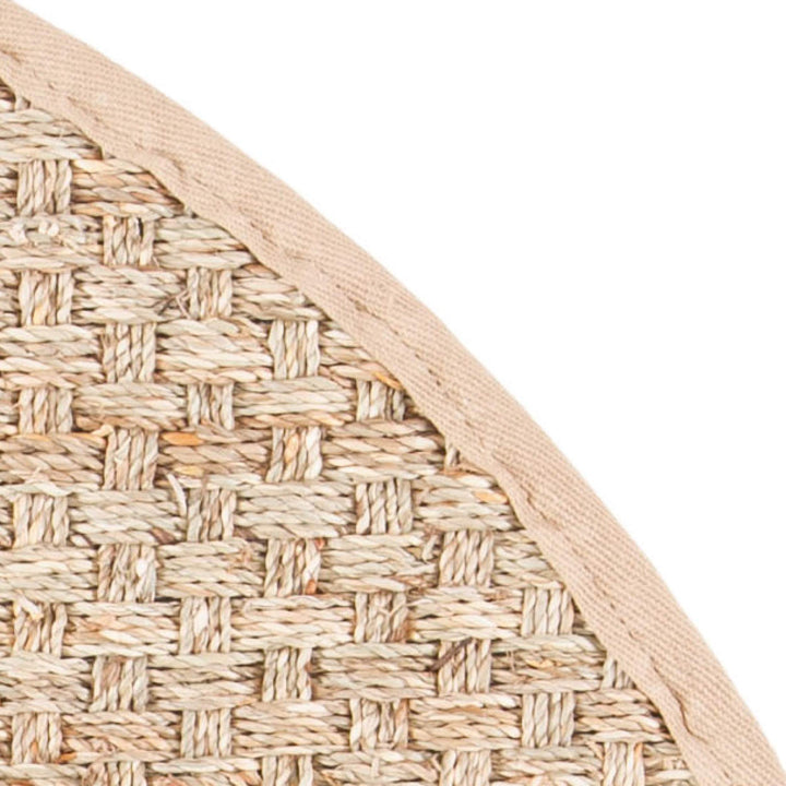 SAFAVIEH Natural Fiber Collection Area Rug - 4' Round Natural & Beige Border - Diamond Home USA
