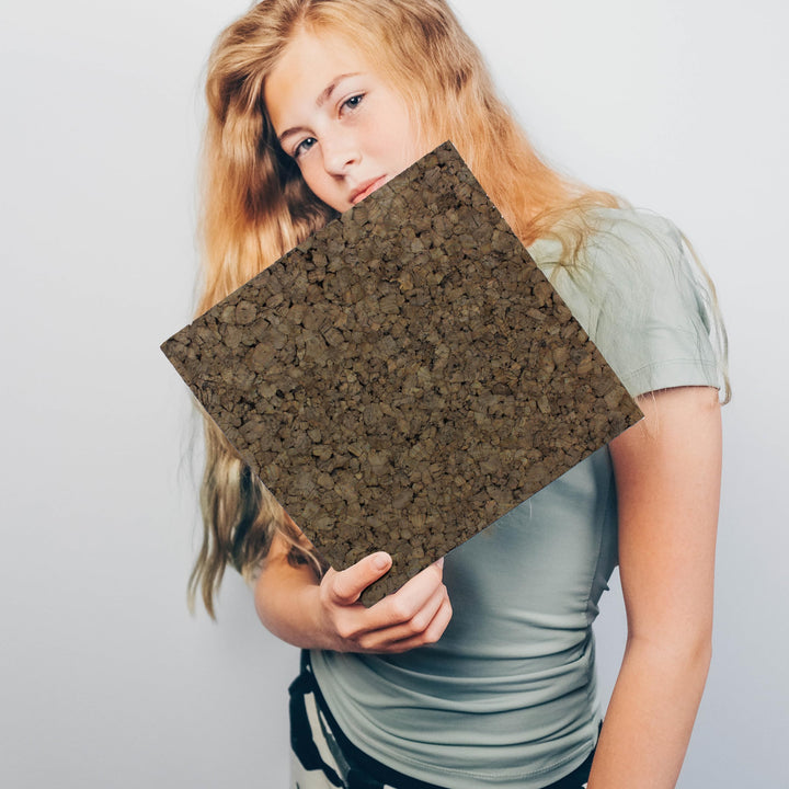 Flipside Products 12" x 12" x 9.5MM Thick Dark Brown Cork ares Wall Tiles - Diamond Home USA