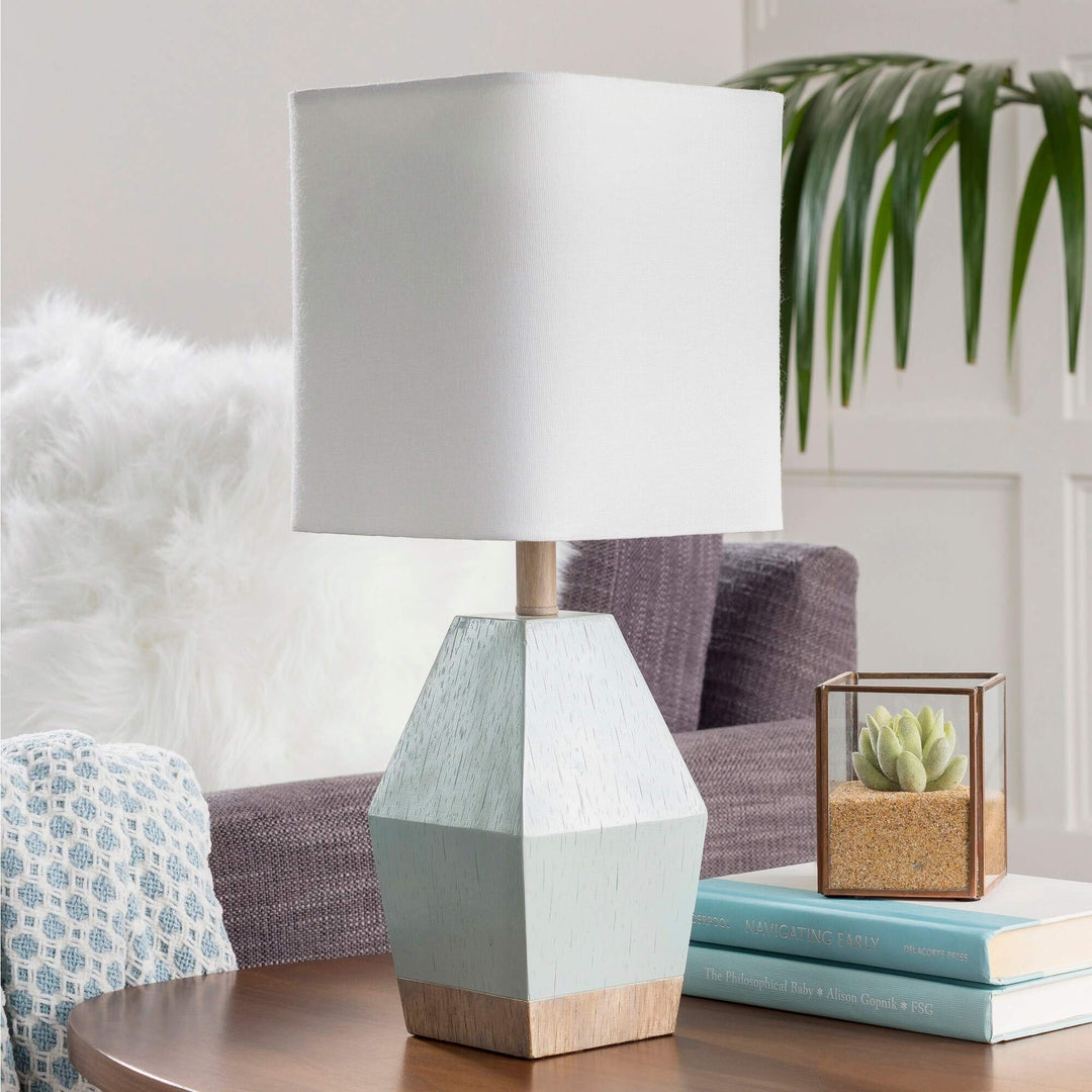 Aqua Table Lamp Blue Modern Contemporary Bulbs Included