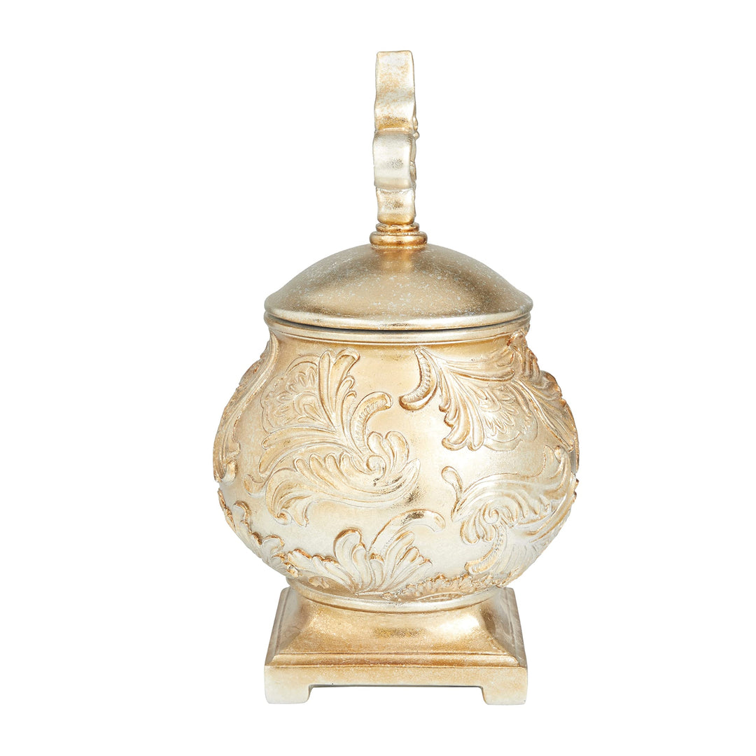 Gold Polystone Traditional Decorative Jar 13 X 8 Stoneware - Diamond Home USA