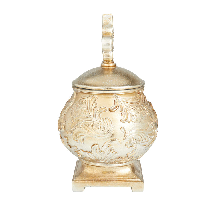 Gold Polystone Traditional Decorative Jar 13 X 8 Stoneware - Diamond Home USA