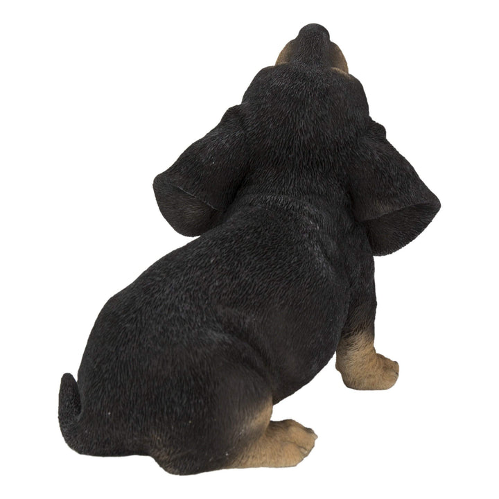 Howling Dachshund Puppy Statue Multi Color Polyresin - Diamond Home USA