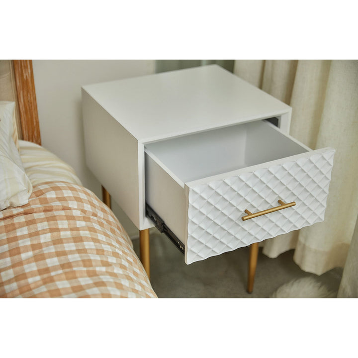 Modern Contemporary Spacious Drawer Nightstand Side Table Clean-Lined 1-drawer - Diamond Home USA