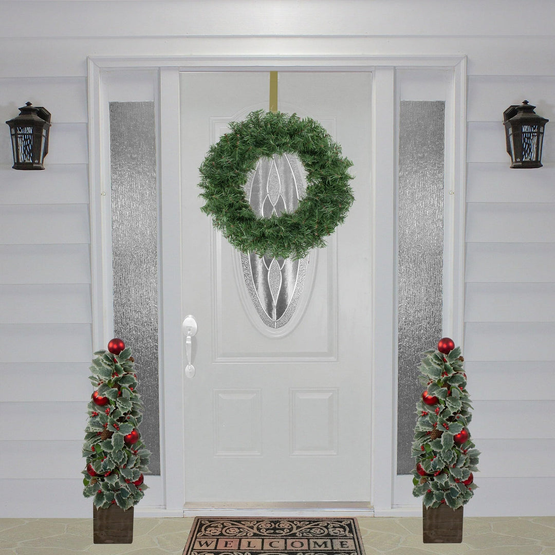 Canadian Pine Artificial Christmas Wreath Unlit Un-lit - Diamond Home USA