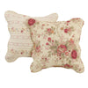 Antique Rose Pillow Set (Set of 2) Gold Red Taupe Floral Farmhouse Traditional Ecru