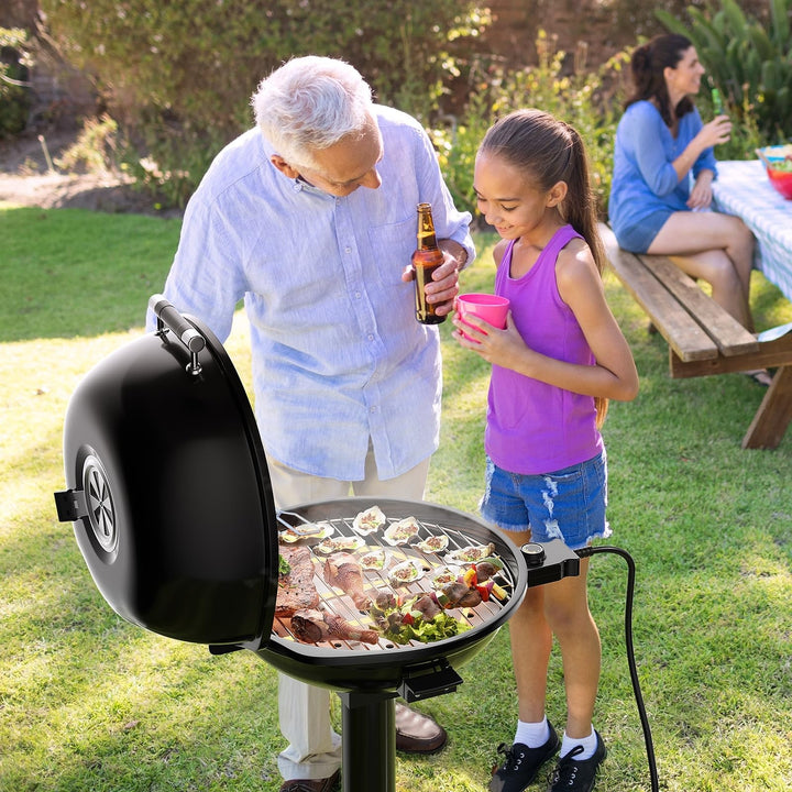 Portable Electric Bbq Grill With Removable Non-stick Rack Black - Diamond Home USA