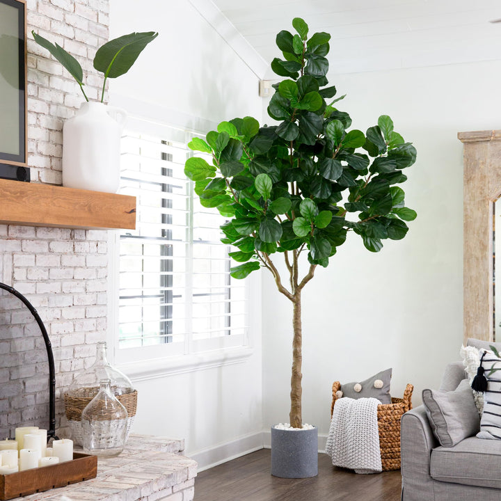 Nearly Natural 10ft. Artificial Fiddle Leaf Fig Tree - Diamond Home USA