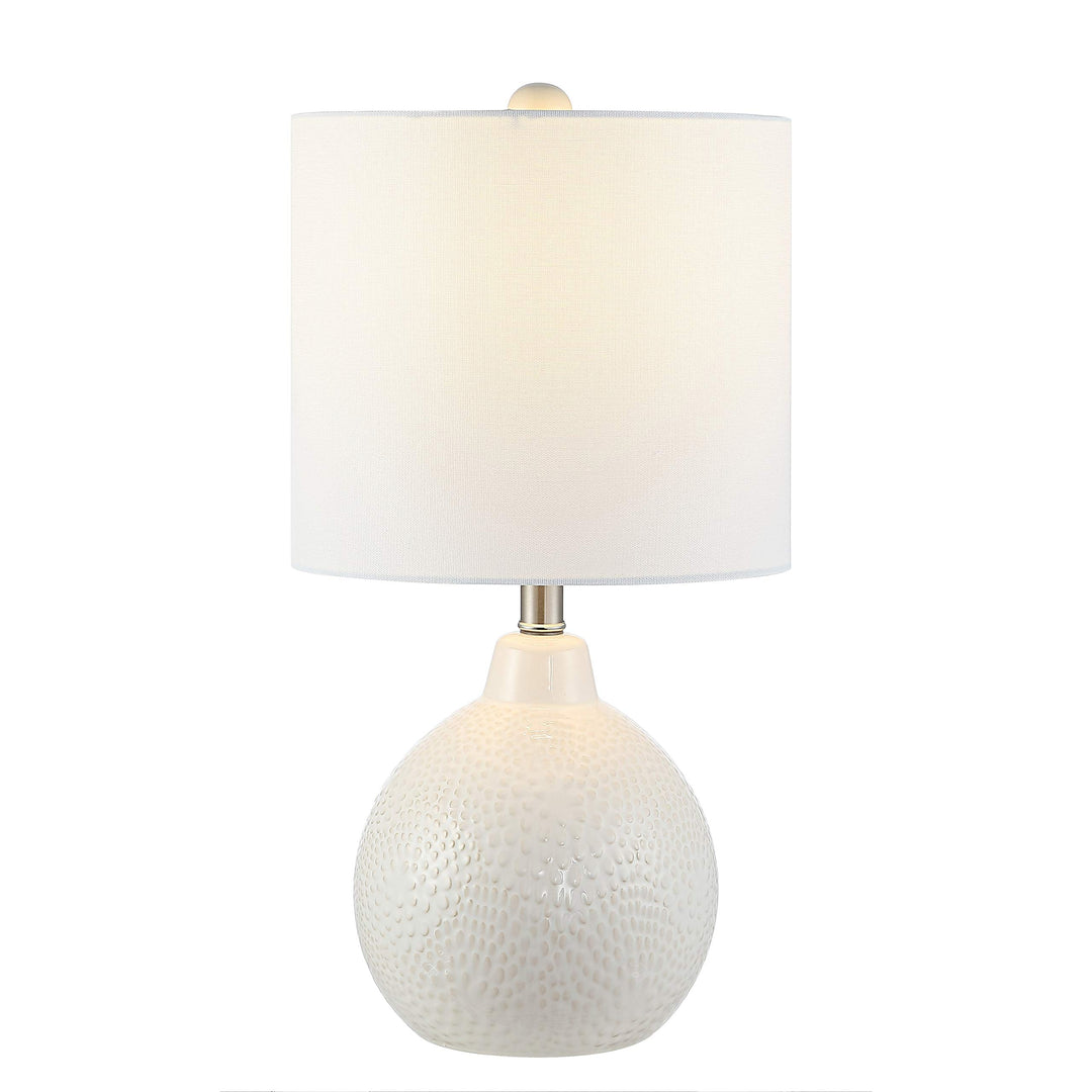 Lighting 20-inch Memphis Ceramic Table Lamp 11" X 20" White Modern - Diamond Home USA