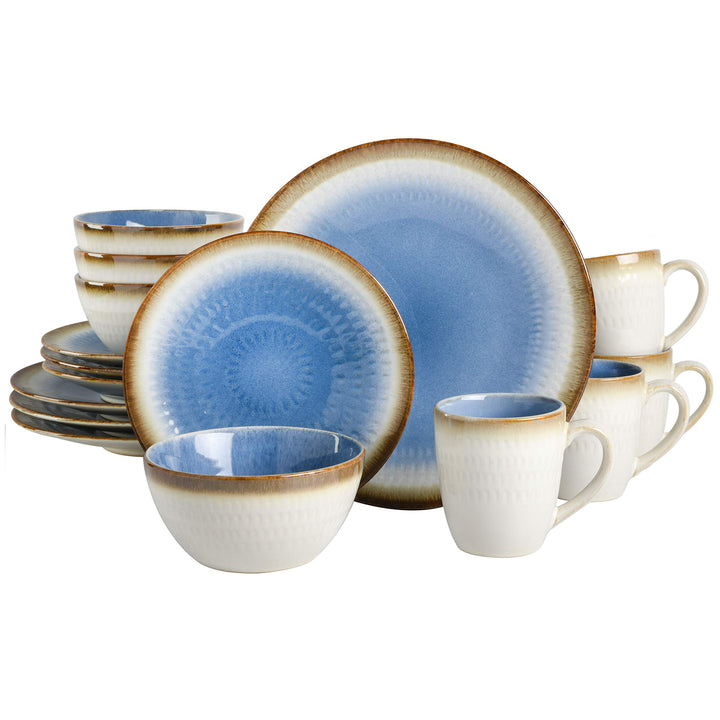 Gibson Elite Moonstruck Round Reactive Glaze Stoneware Dinnerware Set Service