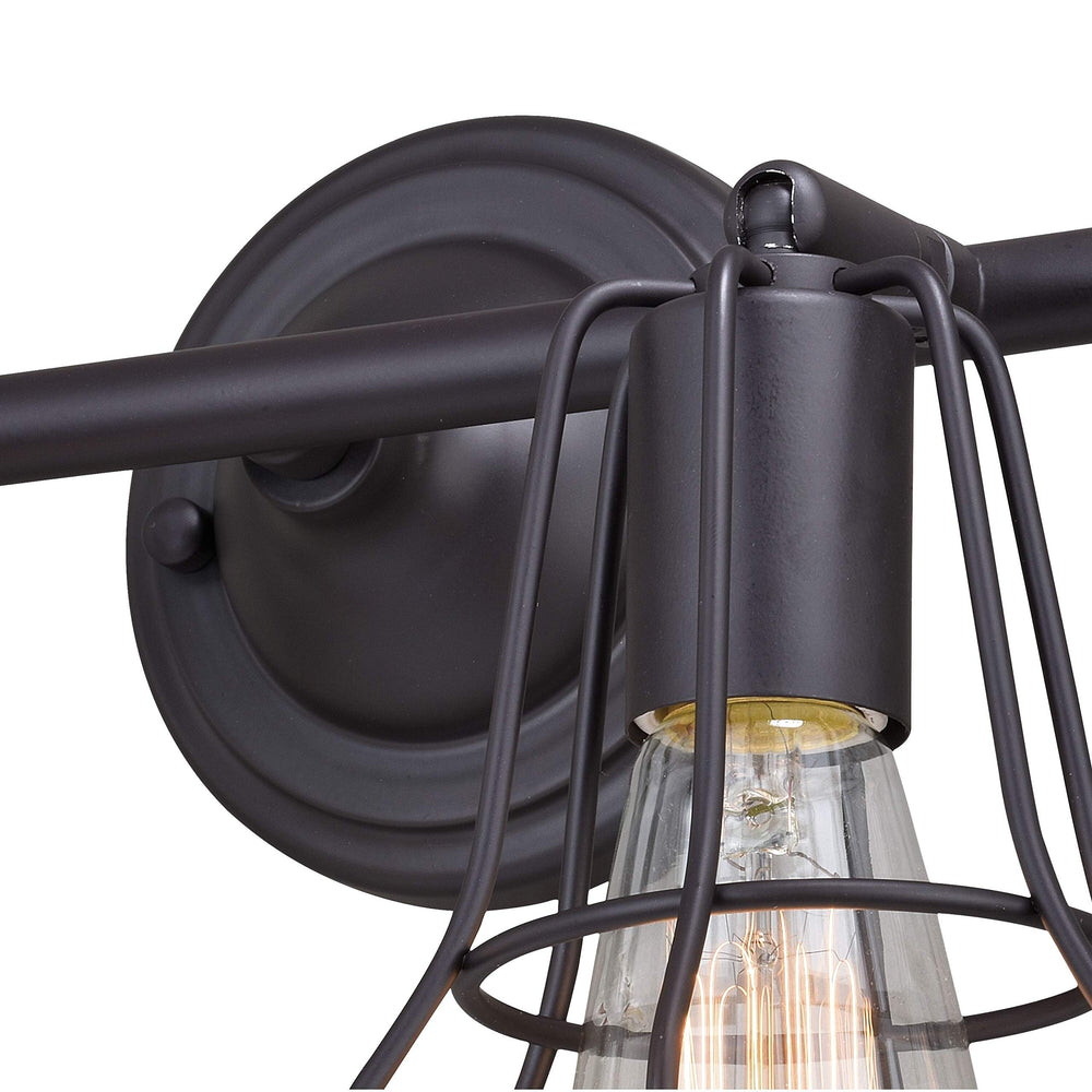 2 Light Bronze Adjustable Wire Cage Bathroom Vanity Fixture - 14.25-in W X - Diamond Home USA