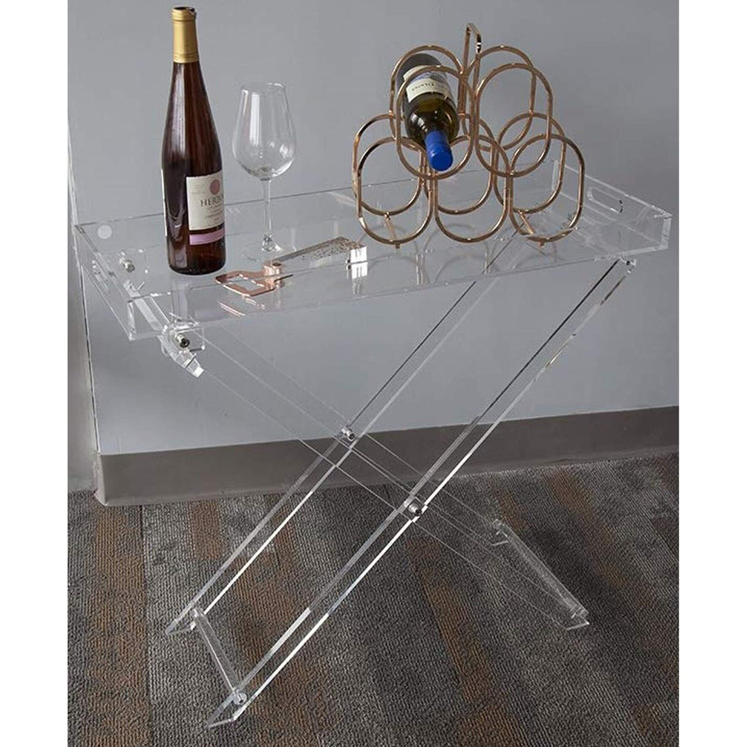 Acrylic Folding Tray Table Clear Modern Contemporary Rectangle