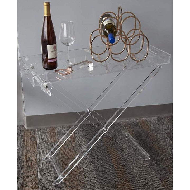 Acrylic Folding Tray Table Clear Modern Contemporary Rectangle