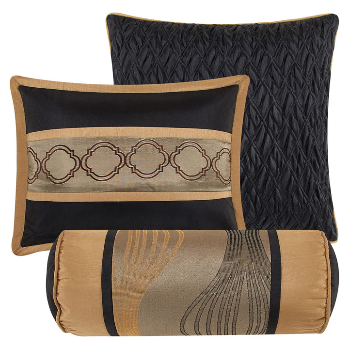 7 Piece n Color Geometric Comforter Cal California Set