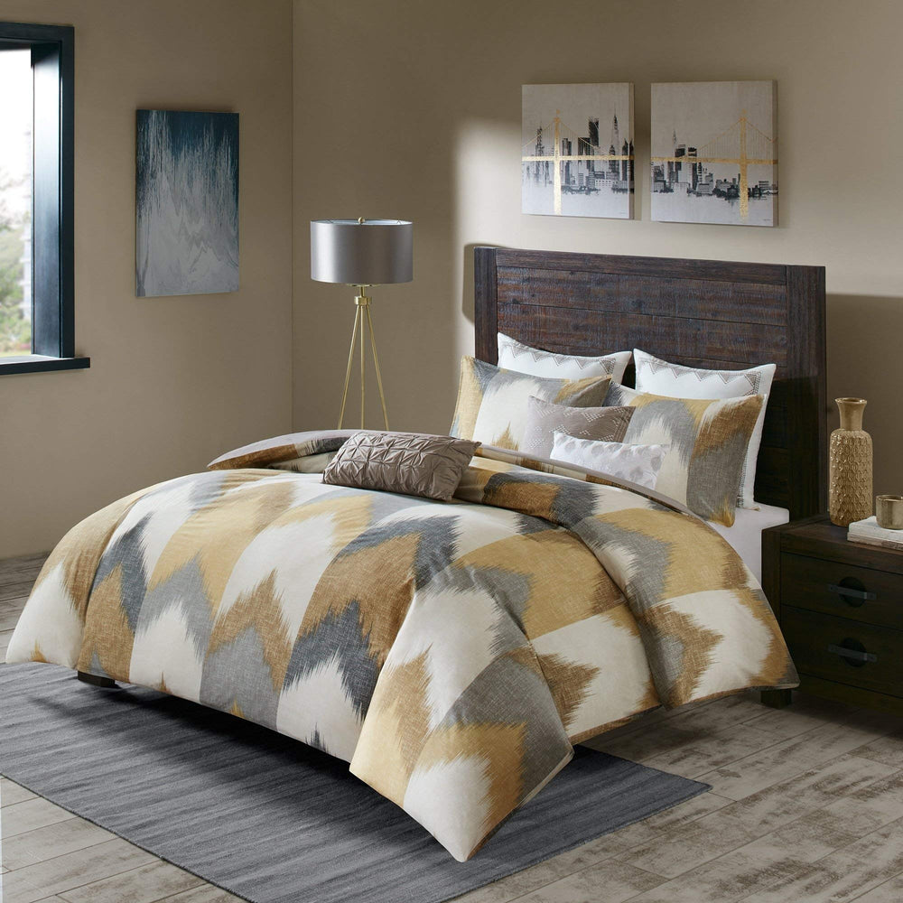 3 Piece Yellow Southwestern Comforter King/Cal King Southwest Bedding Set Native - Diamond Home USA