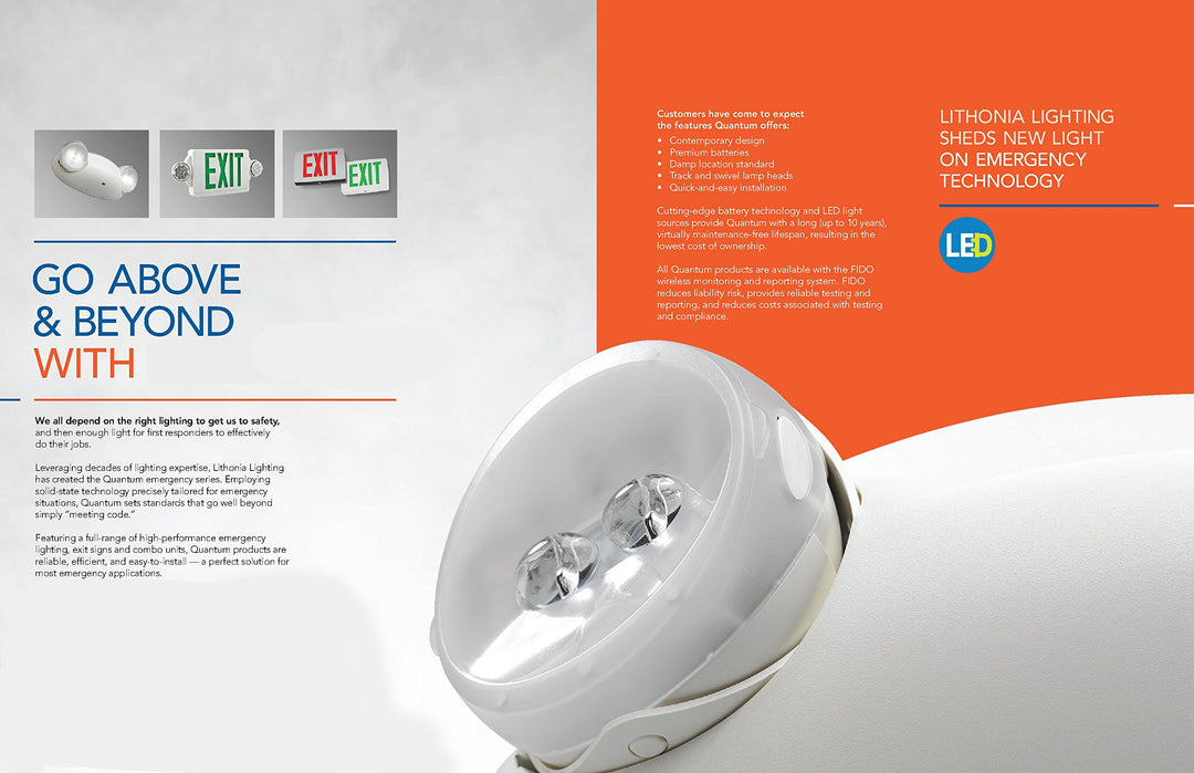 Lithonia Lighting LHQM LED B G M6 LED 2-Light Exit Sign/Emergency with Led Heads - Diamond Home USA