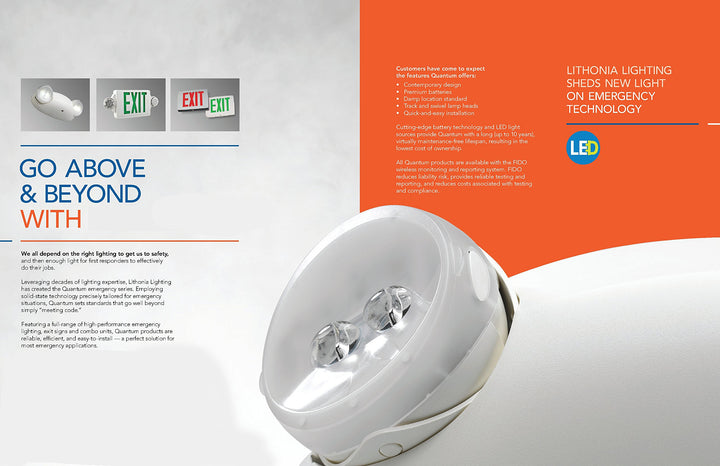 Lithonia Lighting LHQM LED B G M6 LED 2-Light Exit Sign/Emergency with Led Heads - Diamond Home USA