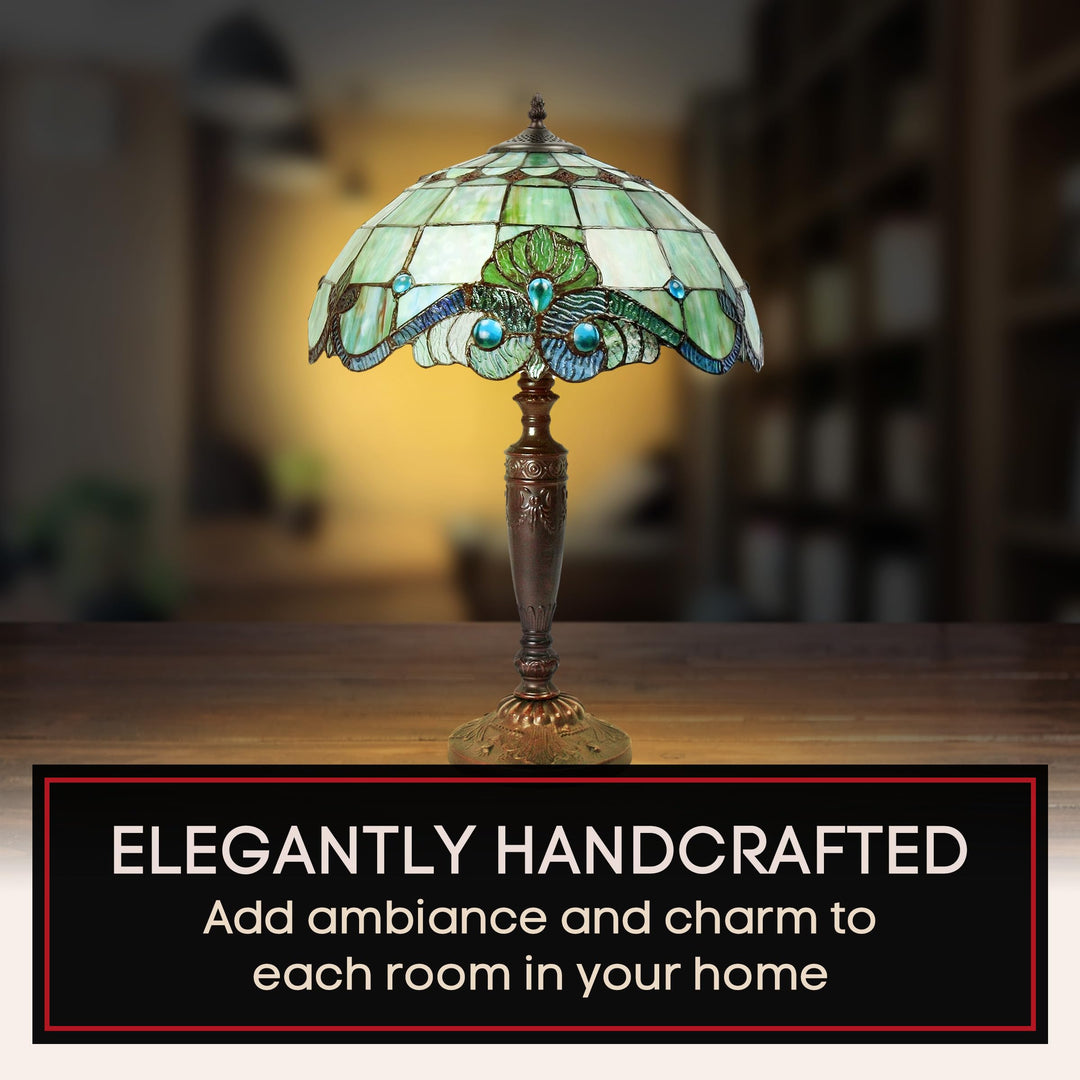 Serena D'italia Tiffany Table Lamp - Vintage Pearl Antique Desk Nightstand - - Diamond Home USA