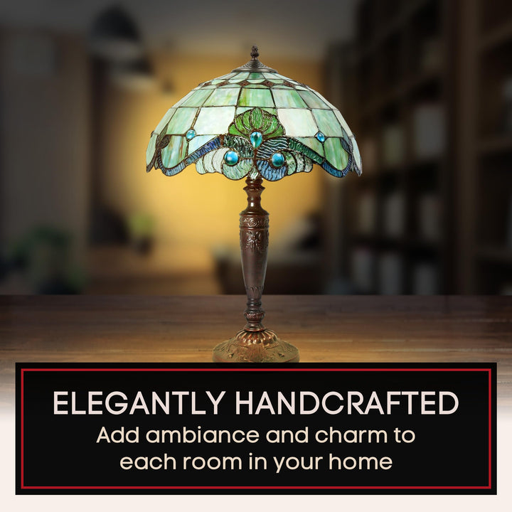 Serena D'italia Tiffany Table Lamp - Vintage Pearl Antique Desk Nightstand - - Diamond Home USA