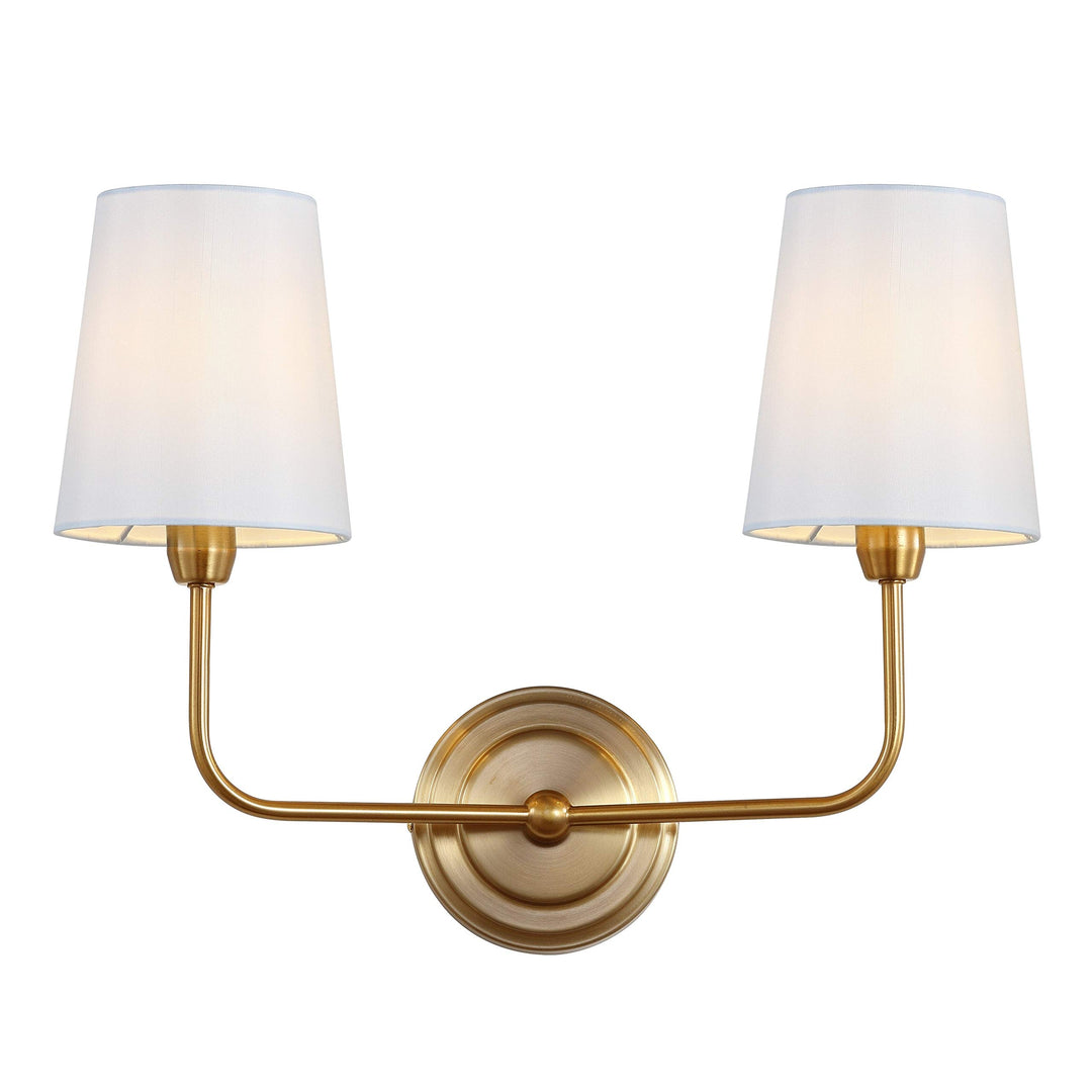 Lighting Ezra Two Light Wall Sconce - rass Metallic Modern Contemporary Metal - Diamond Home USA