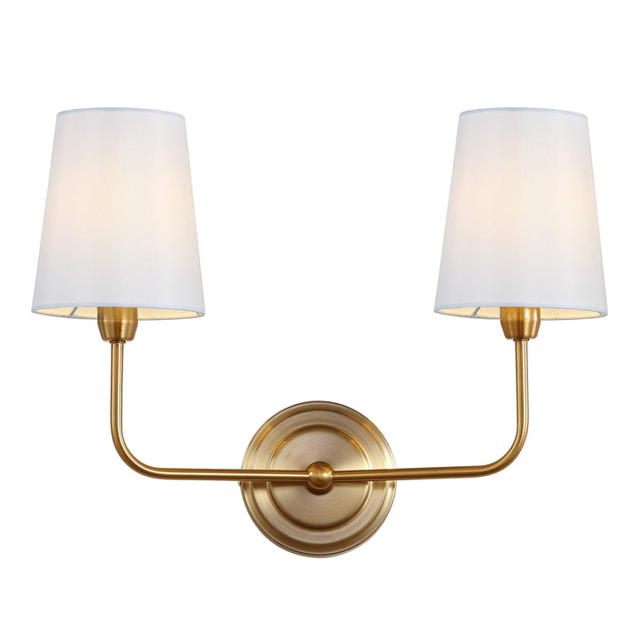 Lighting Ezra Two Light Wall Sconce - rass Metallic Modern Contemporary Metal - Diamond Home USA