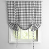 Grey White Buffalo Check Tie Up Shades for Kitchen Bathroom Plaid Tie-iup Window Grey - 63 Inch
