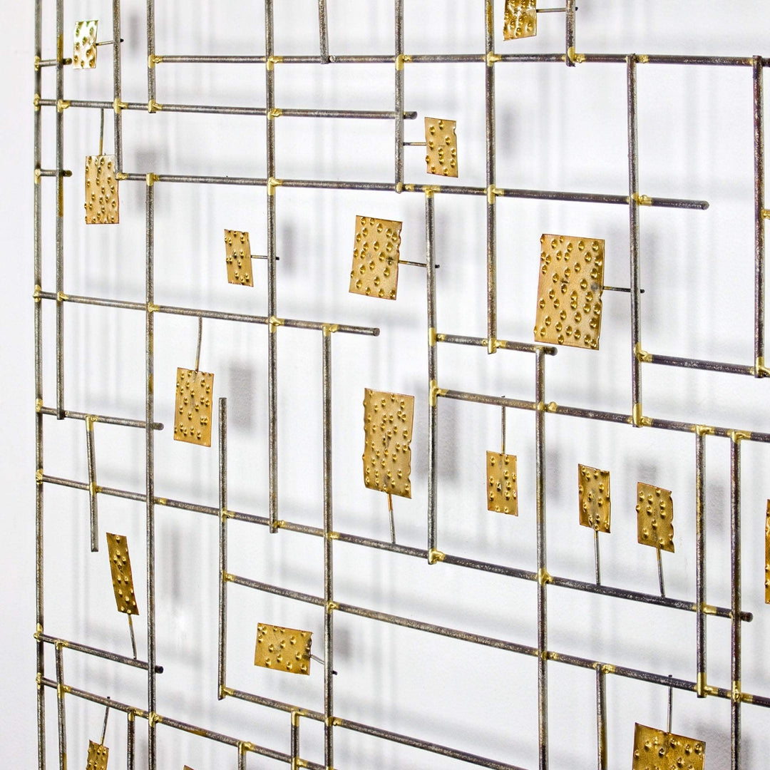 Abstract Metal Wall Decor (28" X 21") Gold - Diamond Home USA