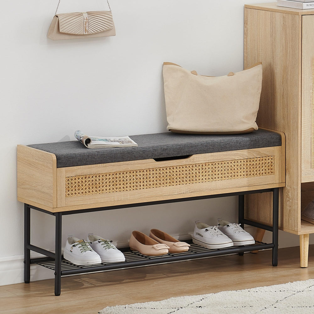 Modern Upholstered Velvet Entryway Bench Luxurious Seating with Functional - Diamond Home USA