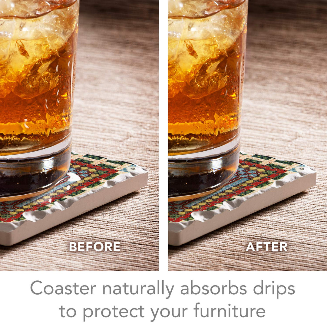 Highland Graphics American Quilts ~ 4 Tile Square assorted coasters Drink - Diamond Home USA