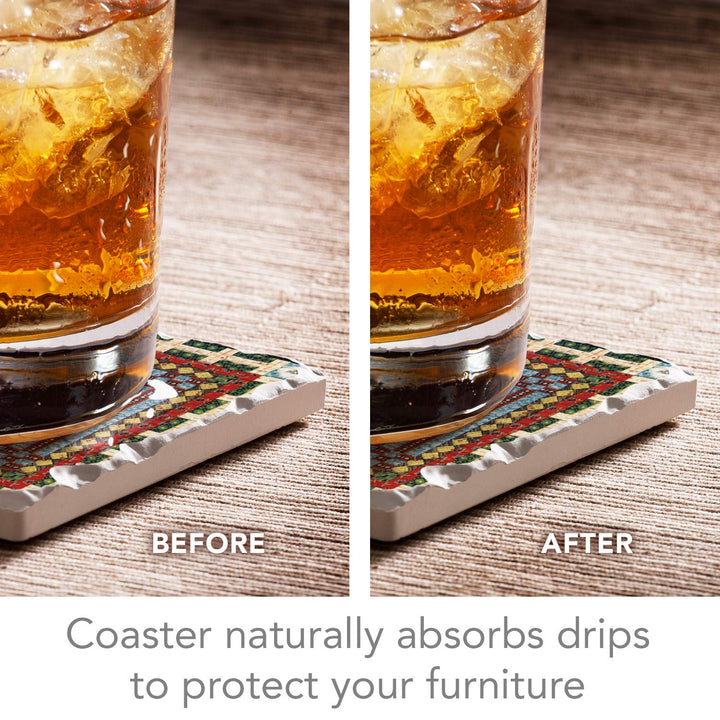 Highland Graphics American Quilts ~ 4 Tile Square assorted coasters Drink - Diamond Home USA