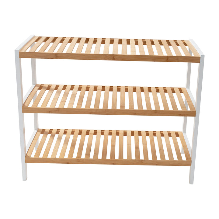 Organize It All 3 Tier White Sonora Bamboo Shelf Dimensions: 8.74" x 1.99" x - Diamond Home USA