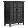 SIMPLIHOME Acadian SOLID WOOD 39 inch Wide Rustic Medium Storage Cabinet in Black