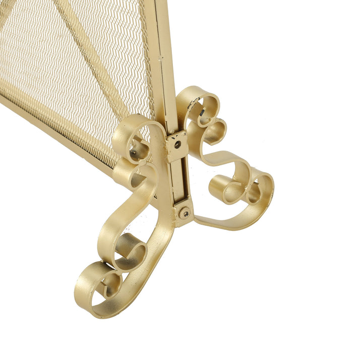 Christopher Knight Home Howell Single Panel Iron Fireplace Screen Gold - Diamond Home USA