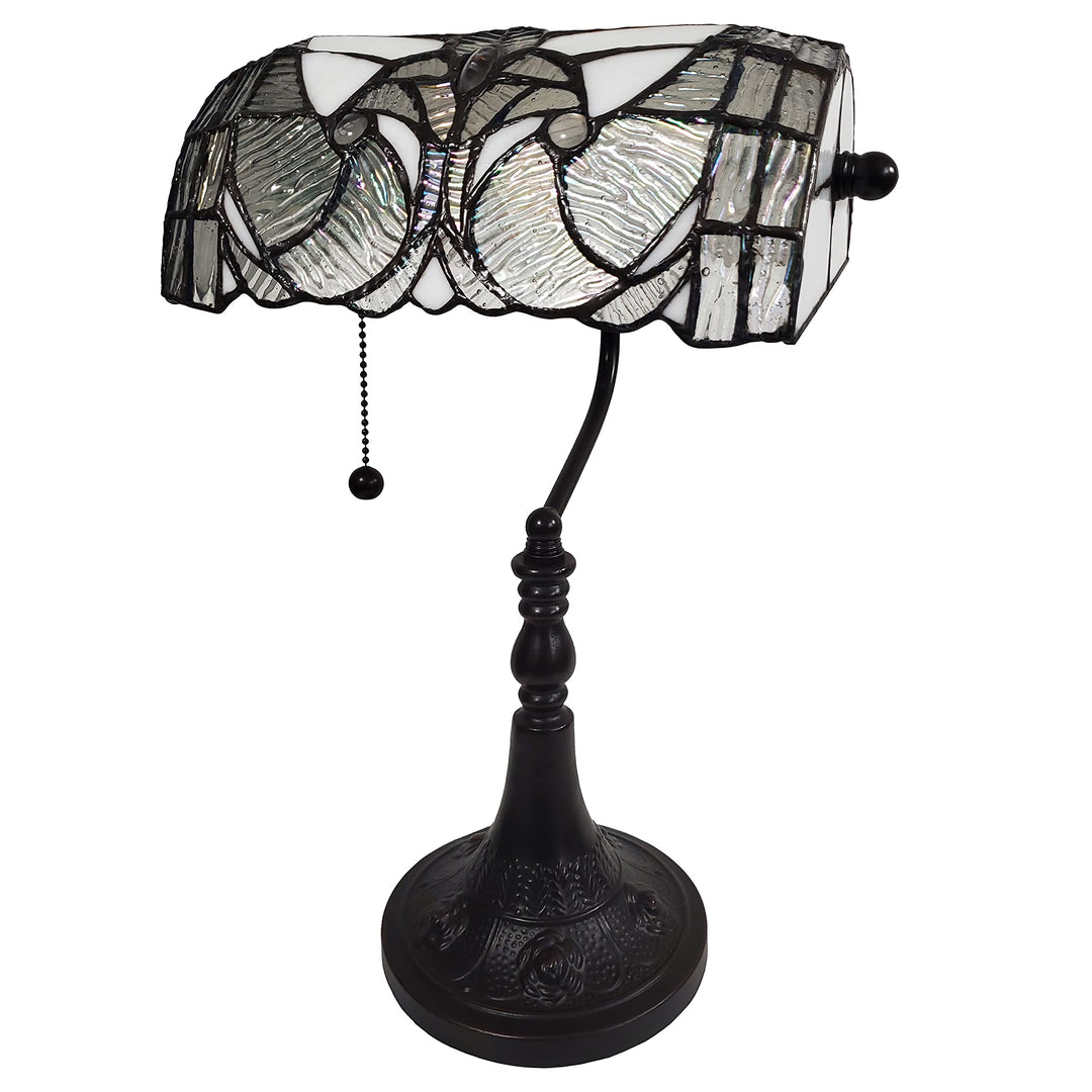 Amora Lighting Tiffany Style Stained Glass 16" Tall Desk Lamp White (AM366TL10)