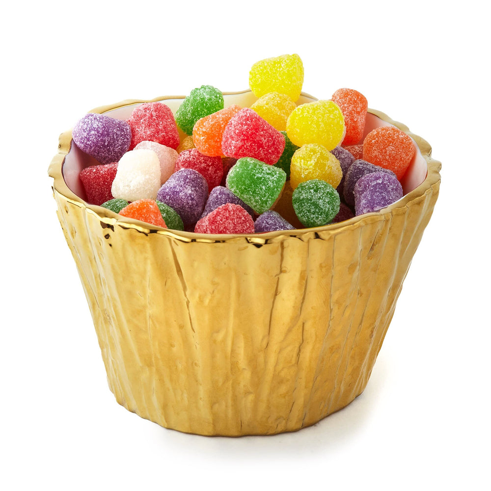 Titanium Porcelain Tree Bark Bowl 10.5" Gold - Diamond Home USA