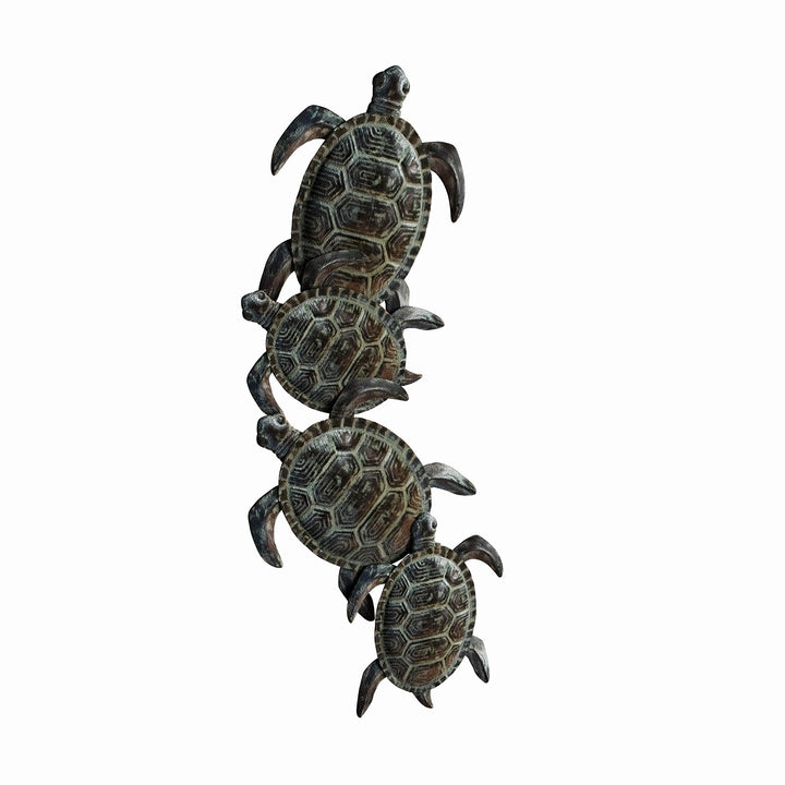 Sea Turtle Wall Art Black Green Bohemian Eclectic Metal - Diamond Home USA